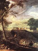 RICCI, Marco Landscape with River and Figures (detail) china oil painting reproduction